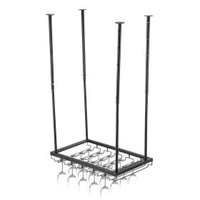 VEVOR Ceiling Wine Glass Rack, 23.6 x 13.8 inch Hanging Wine Glass Rack, 18.9-35.8 inch Height Adjustable Hanging Wine Rack Cabinet