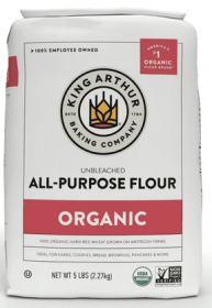King Arthur, 100% Organic All-Purpose Flour Unbleached, Non-GMO Project Verified, No Preservatives, 5 Lbs