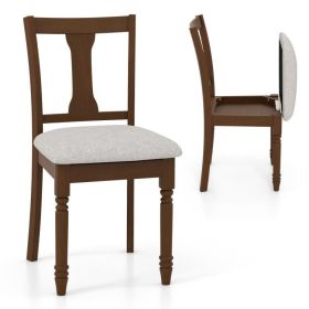 Kitchen Dining Chair with Linen Fabric and Storage Space (Color: brown)
